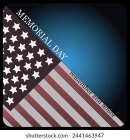 Memorial Day - Remember and Honor Poster. Usa memorial day celebration. American national holiday.