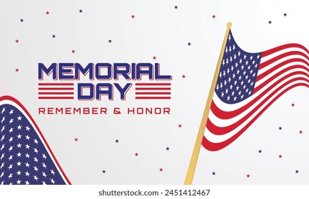 Memorial Day - Remember and Honor Poster. Usa memorial day celebration. American national holiday.

Logo Vector in eps format 100% fully editable