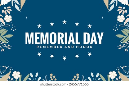 Día de la Conmemoración - Afiche de Recuerdo y Honor. Celebración del Día de la Conmemoración. Fiesta nacional americana