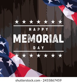 Memorial Day - Remember and Honor Poster. Usa memorial day celebration. American national holiday