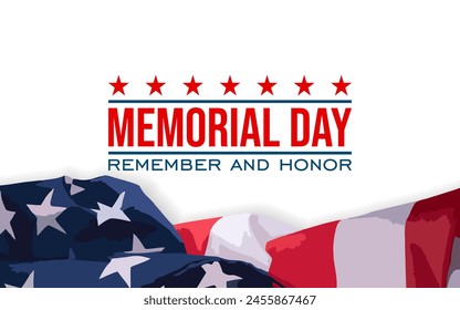 Memorial Day - Remember and Honor Poster. Usa memorial day celebration. American national holiday