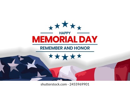 Memorial Day - Remember and Honor Poster. Usa memorial day celebration. American national holiday