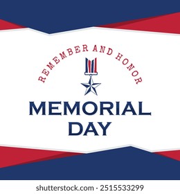 Memorial Day Lembrar e honrar o design de fundo do cartaz. Celebração do Dia do Memorial dos Eua. Ilustração vetorial