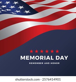 Memorial Day Remember and Honor Poster. USA memorial day celebration. American national holiday