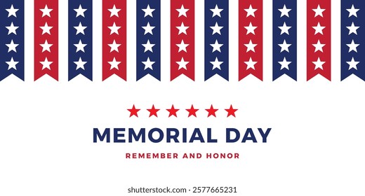 Memorial Day Remember and Honor Poster. USA memorial day celebration. American national holiday	