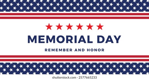 Memorial Day Remember and Honor Poster. USA memorial day celebration. American national holiday	