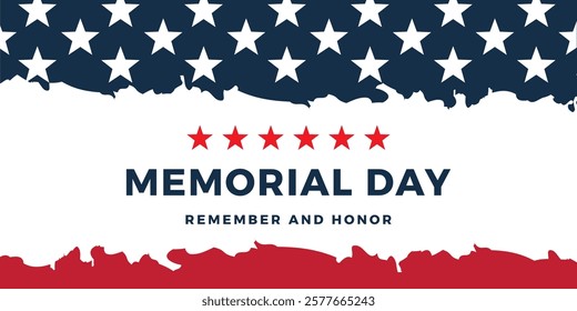 Memorial Day Remember and Honor Poster. USA memorial day celebration. American national holiday	