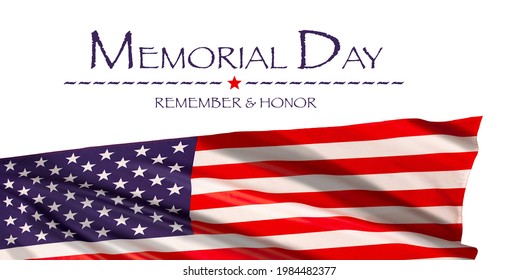 Memorial day, Remember and Honor. United states flag with respect honor and gratitude posters, modern design vector illustration for Memorial day card with flag and text