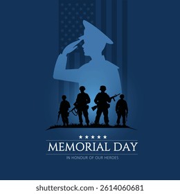 Memorial Day, Remember and Honor. United States of America. May 27. A moment of silence for United States Veterans. Creative vector illustration design.