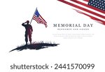 Memorial Day, Remember and Honor. USA. Design concept honors the services of the United States military who died honorably while serving. commemorating