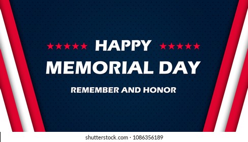 Memorial Day - Remember and honor. With USA flag. Vector illustration EPS10