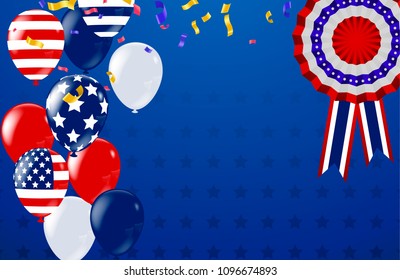 Memorial Day Remember and honor with USA flag, Vector illustration.Memorial Happy Background. Flag Banner