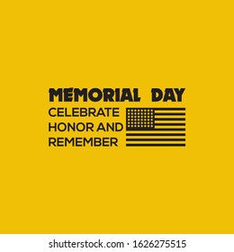 Memorial Day - Remember and honor with USA flag, Vector illustration.