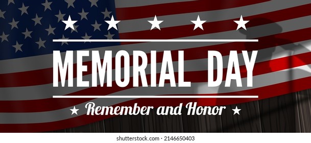 Día conmemorativo del recuerdo y el honor 
Ilustración vectorial de banderas de los Estados Unidos 