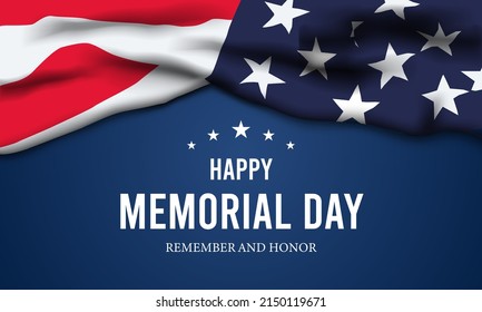 Memorial Day - Remember and honor with USA flag, Vector illustration.