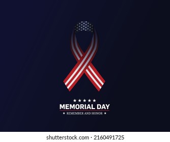 Memorial Day - Remember And Honor With USA Flag, Vector Illustration. Memorial Day Concept Creative Vector Illustration.