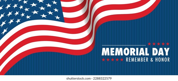 Día de la Conmemoración - Recuerde y honre con la bandera de los Estados Unidos,Diseño de fondo del Día de la Conmemoración. Honrando A Todos Los Que Sirvieron.