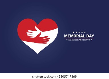 Memorial Day - Remember and honor with USA flag, Vector illustration. Memorial Day concept banner with salute vector illustration.