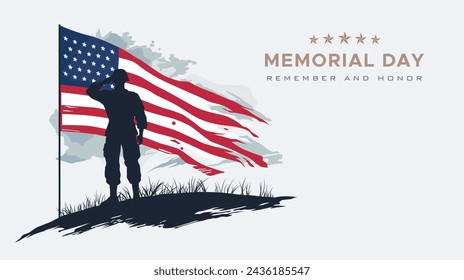 Memorial Day, Remember and Honor. USA. Design concept honors the services of the United States military who died honorably while serving. United States national holiday, commemorating 