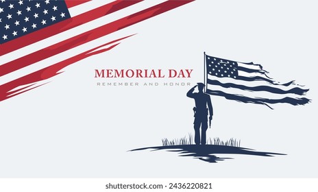 Memorial Day, Remember and Honor. USA. Design concept honors the services of the United States military who died honorably while serving. United States national holiday, commemorating