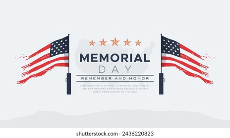 Memorial Day, Remember and Honor. USA. Design concept honors the services of the United States military who died honorably while serving. United States national holiday, commemorating