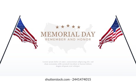 Memorial Day, Remember and Honor. USA. Design concept honors the services of the United States military who died honorably while serving. commemorating