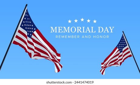 Memorial Day, Remember and Honor. USA. Design concept honors the services of the United States military who died honorably while serving. commemorating