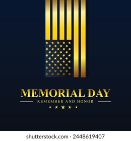 Memorial Day Remember and honor with USA flag, Vector illustration banner with salute vector illustration