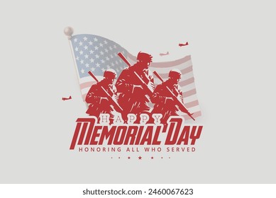 Memorial Day  Remember and honor with USA flag
