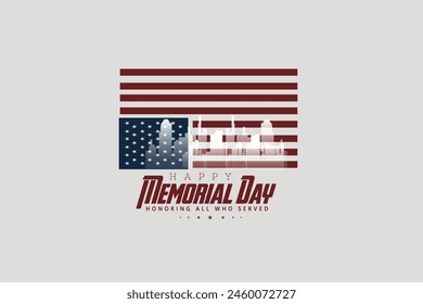 Memorial Day Remember and honor with USA flag