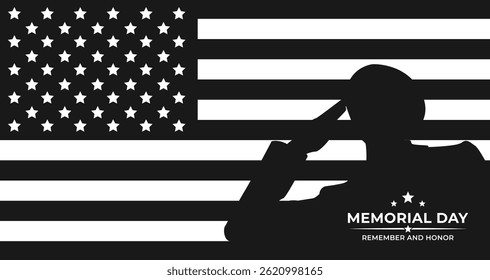 Memorial Day Remember and honor with USA flag. Memorial Day concept vector illustration.
