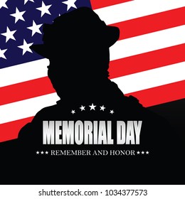 Memorial day. Remember and honor. Vector illustration