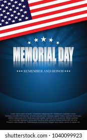 Memorial day. Remember and honor. Vector illustration