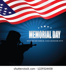 Memorial day. Remember and honor. Vector illustration