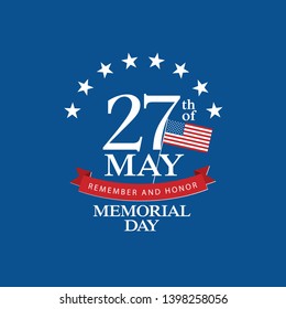Memorial day. Remember and honor. Vector illustration