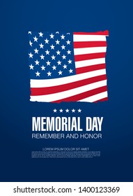 Memorial day. Remember and honor. Vector illustration