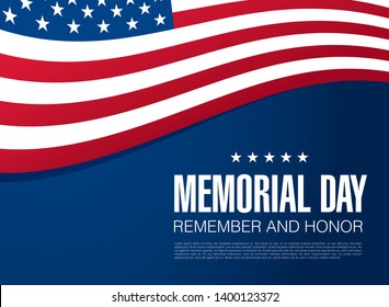 Memorial day. Remember and honor. Vector illustration