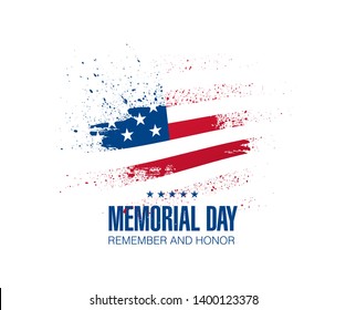 Memorial day. Remember and honor. Vector illustration