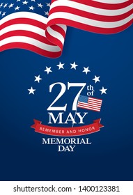 Memorial day. Remember and honor. Vector illustration