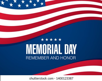 Memorial day. Remember and honor. Vector illustration