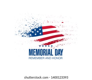 Memorial day. Remember and honor. Vector illustration