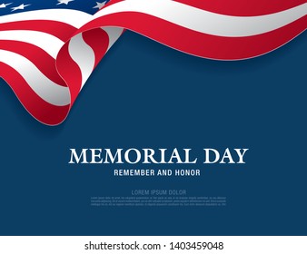 Memorial day. Remember and honor. Vector illustration