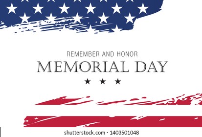 Memorial day. Remember and honor. Vector illustration