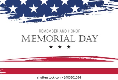 Memorial day. Remember and honor. Vector illustration