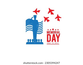 Memorial day. Remember and honor. Vector illustration