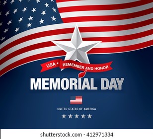 Memorial day. Remember and honor. Vector illustration