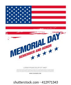 Memorial day. Remember and honor. Vector illustration