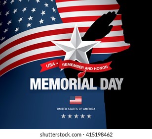 Memorial day. Remember and honor. Vector illustration