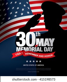 Memorial day. Remember and honor. Vector illustration