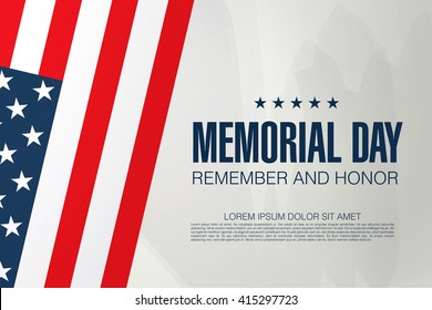 Memorial day. Remember and honor. Vector illustration